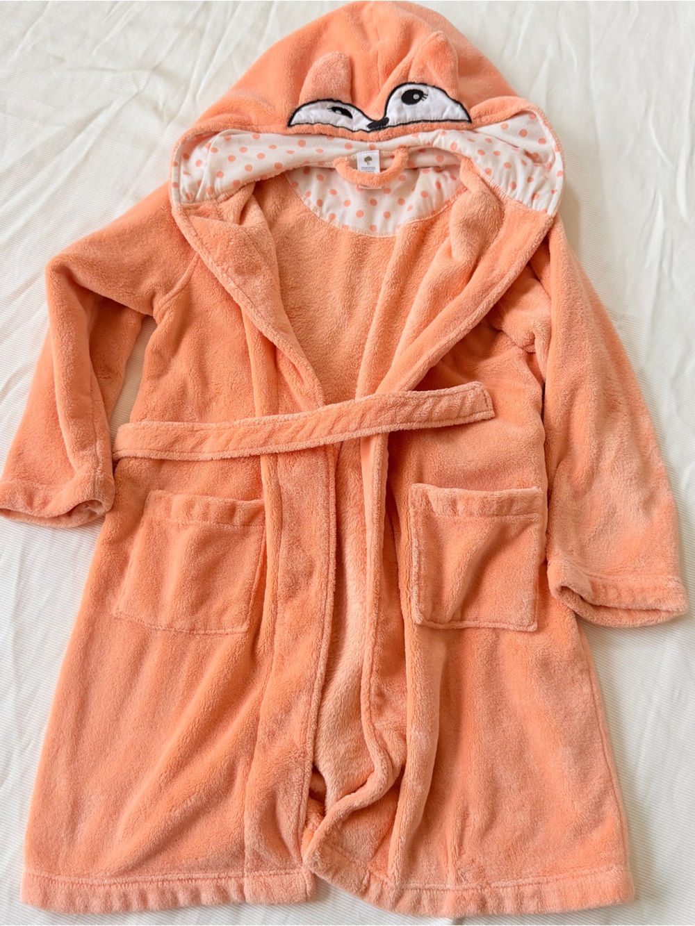 Tucker Tate Girls Rope Sleepwear Fox Ears Orange Longsleeve Pool Travel 10-12 L